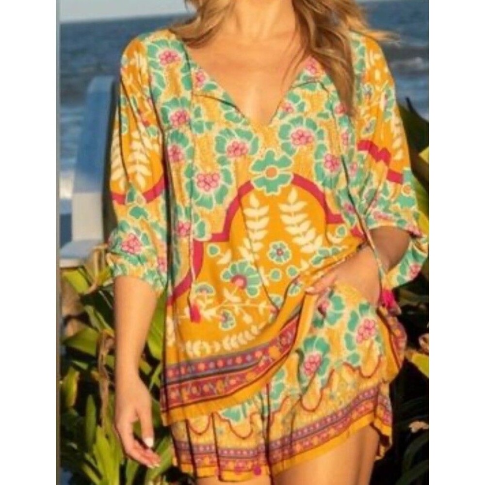Natural Life Women's Maribel Set Size Large Relaxed oversized top shorts pockets
